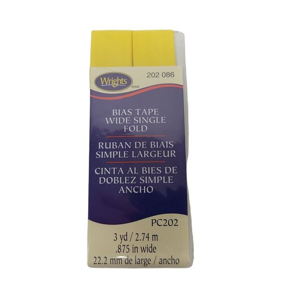 Wrights Bias Tape Single Fold Wide Bundle Of 6 Tan Green Glow Canary - Picture 5 of 8